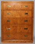 5 DRAWER CAMPAIGN STYLE CHEST OAK