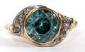 ROUND BRILLIANT CUT AQUAMARINE 14K LADIES RING