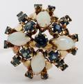 PRINCESS SAPPHIRE AND OPAL 14 KT GOLD RING