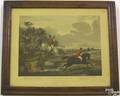 Two English color hunt engravings 19th c