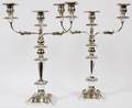 ENGLISH SILVERPLATE THREELIGHT CANDELABRA