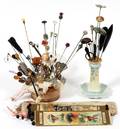 VINTAGE HAT PIN  ACCESSORY GROUPING LATE 19TH