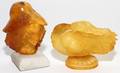 CARVED AMBER BUSTS 2 PIECES