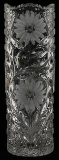 CUT CRYSTAL CYLINDRICAL VASE