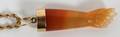 14 KT GOLD NECKLACE W ORANGE HAND PENDANT