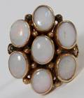 14KT YELLOW GOLD  OPAL CLUSTER RING