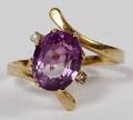 14KT YELLOW GOLD  13CT AMETHYST RING