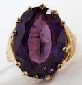 14KT YELLOW GOLD  AMETHYST RING