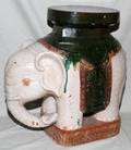 GLAZED CERAMIC ELEPHANT GARDEN SEAT
