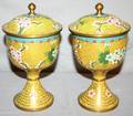 CHINESE CLOISONN COVERED GOBLETS PAIR