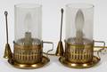 WILLIAMSBURG STYLE LAMPS BRASS HAND BLOWN GLASS