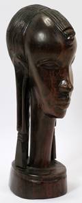 TEAKWOOD AFRICAN CARVED BUST