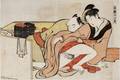 SHUNGA EROTIC WOODBLOCK PRINT COUPLE 10 X 15