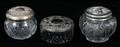 VINTAGE GLASS COSMETIC JARS THREE