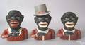 Three Jolly Black Man mechanical banks early 20th c