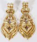 14KT GOLD AND DIAMOND DANGLE EARRINGS PAIR 18GR