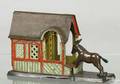 Mule Entering Barn cast iron mechanical bank pat 1880