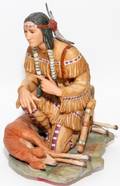 CYBIS BISQUE FIGURE OF NATIVE AMERICAN HUNTER
