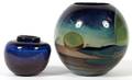 HANDBLOWN CHINESE GLASS VASES TWO