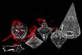 ASSORTED CRYSTAL ORNAMENTS AND TREE SIX