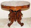 EASTLAKE WALNUT TABLE W MARBLE TOP