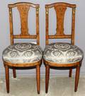 BURL WALNUT VENEER SIDE CHAIRS 1900 PAIR