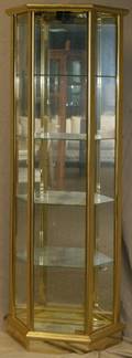 GILT METAL CURIO CABINET