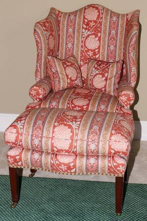 PINK UPHOLSTERED ARMCHAIR FOOT STOOL CONTEMPORARY