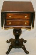 19TH C MAHOGANY SEWING TABLE C1890