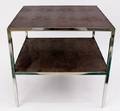 Karl Springer Style Croc Embossed Two Tier Table