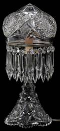 AMERICAN BRILLIANT CUT GLASS BOUDOIR LAMP