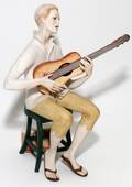 CYBIS BISQUE FIGURE OF SEATED MUSICIAN 31