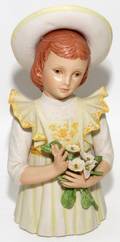 CYBIS BISQUE FIGURE OF GIRL W FLOWERS