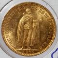 HUNGARY GOLD COIN 1905 ANGELS SHIELD  FIGURE