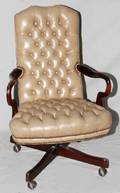VINTAGE THOMASVILLE LEATHER EXEC OFFICE CHAIR