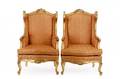 Pair of Louis XV Giltwood Bergeres avec Orielles