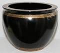 BLACK PORCELAIN JARDINIRE H 15 DIA 18 12