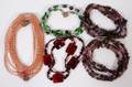 GLASS  STONE BEAD NECKLACES FIVE