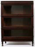 WALNUT THREE PIECE BARRISTER BOOKCASE