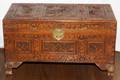 CHINESE CARVED WOOD HINGED CHEST C 1920