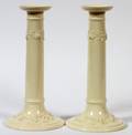 WEDGWOOD CREAMWARE CANDLESTICKS PAIR
