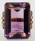 14 KT GOLD DIAMOND  AMETHYST RING