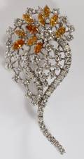 NATURAL YELLOW  WHITE DIAMOND BROOCHPENDANT
