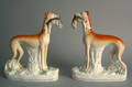 Pair of Staffordshire whippet figures late 19th c