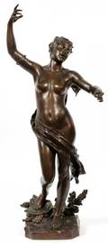 FELIX M CHARPENTIER BRONZE SCULPTURE LA CHANSON