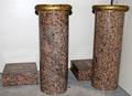 MARBLE COLUMNS W GILT BRONZE MOUNTS PAIR