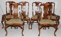 QUEEN ANNE STYLE FIGURED WALNUT DINING CHAIRS8