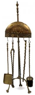 BRASS FIRE PLACE TOOL SET FIVE PCS