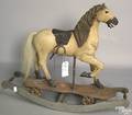 Carved and painted rocking horse