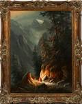 LUDWIG MUNINGE OILCANVAS MOUNTAINSCAPE